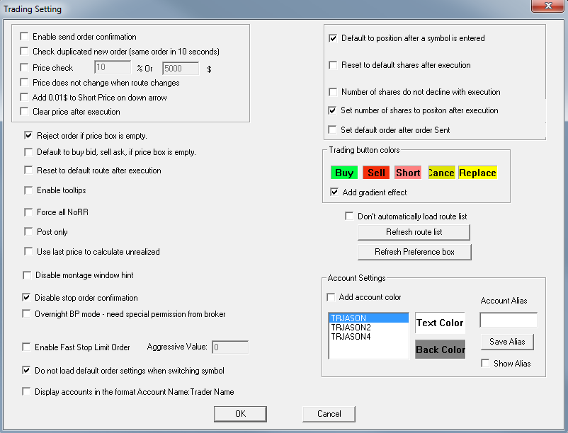 Trading control